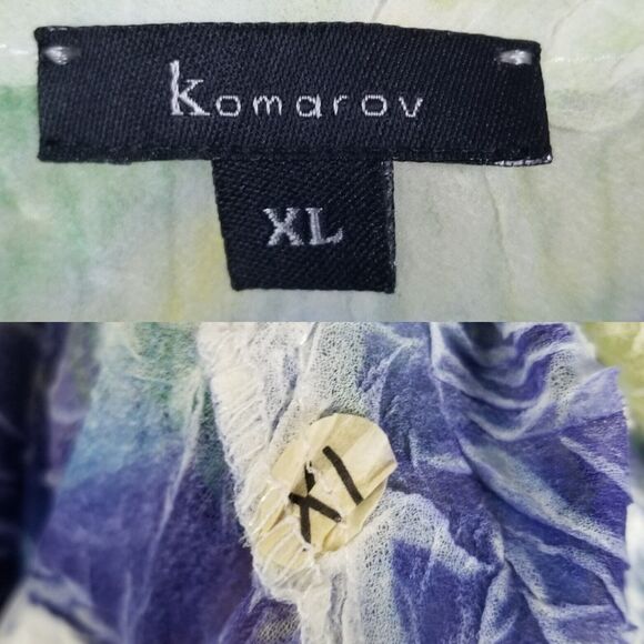 Komarov Purple Blue Green Sheer Dress Sz XL Item #9517 - Picture 13 of 14